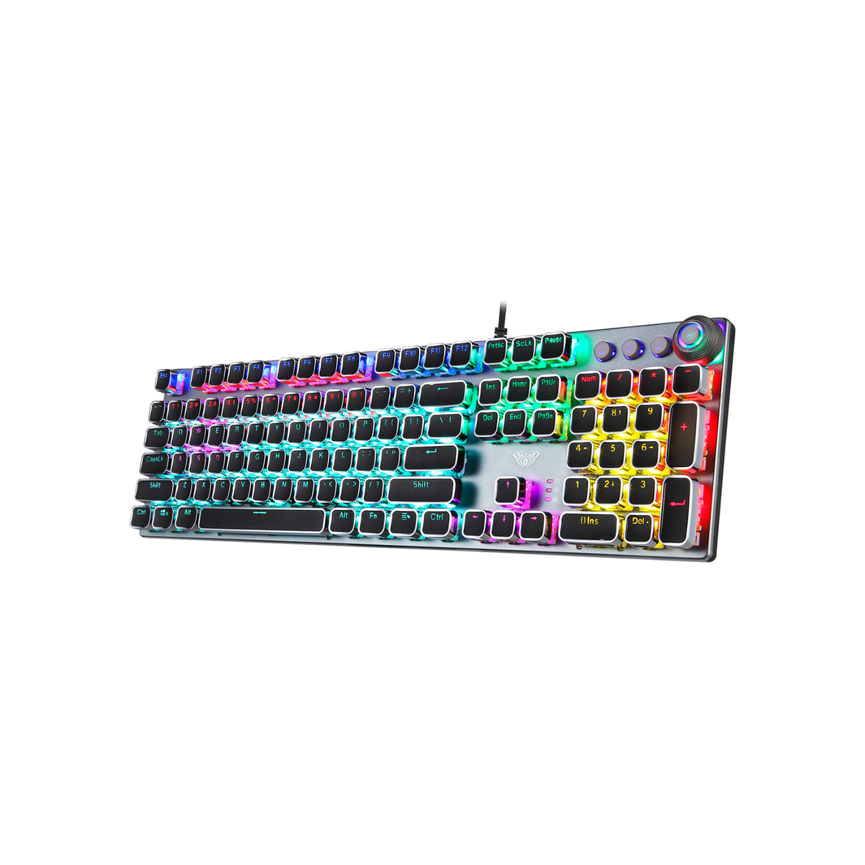 Aula F2088 Multimedia Durable Metal Panel BLACK 108 KEYS with Magnetic Wrist Wrest Mechanical Gaming Keyboard