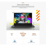 Asus Vivobook Go 14 E1404FA-NK611WSM Laptop (Mixed Black) | 14" FHD 1920x1080 | Ryzen 5 7520U | 16GB RAM | 512GB SSD | AMD Radeon Graphics | Windows 11 Home | MS Office Home & Student 2024 + MS 365 Basic | Asus Backpack