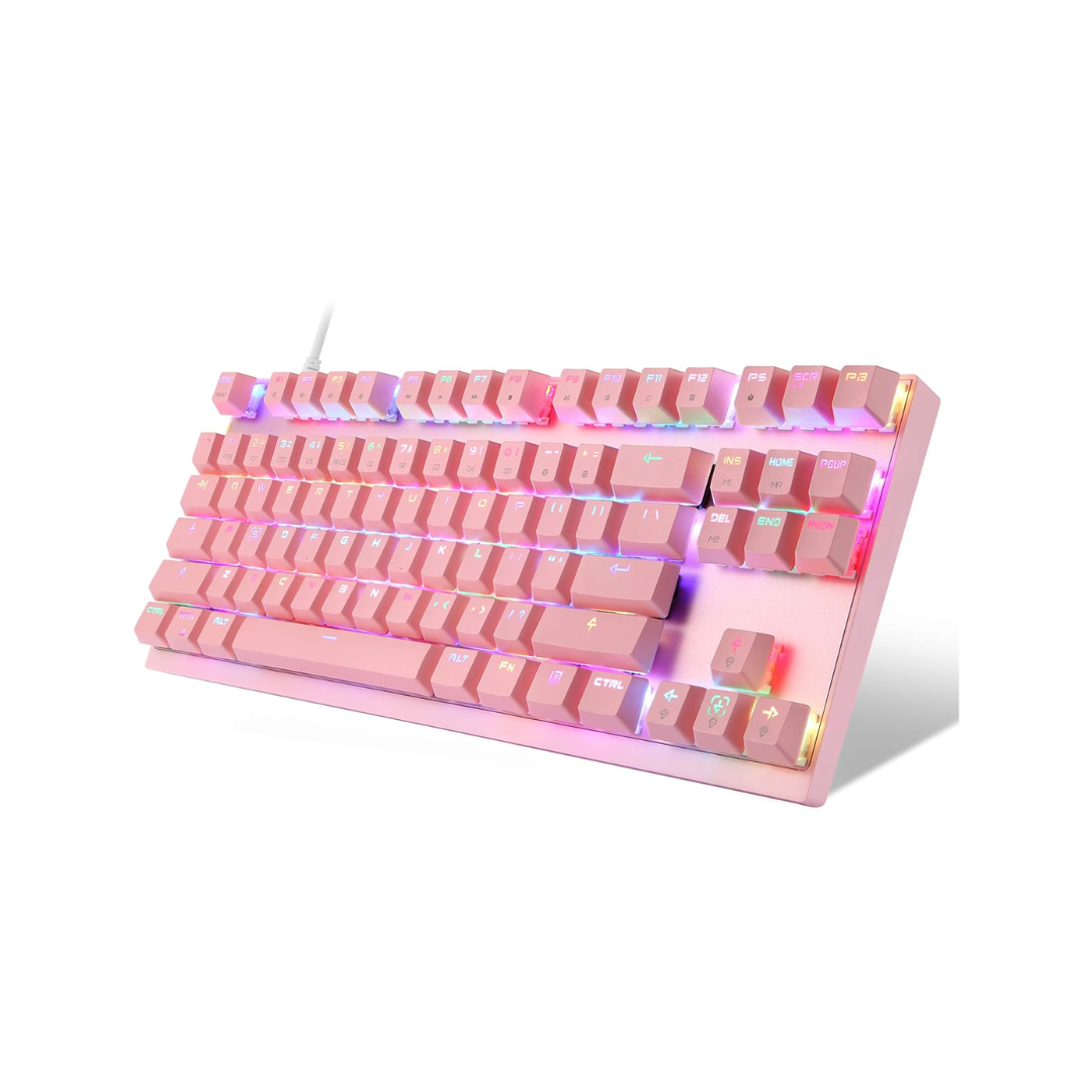 Pink Rgb Color Keyboard Motospeed CK82 RGB Blue Switch Gaming Pink Keyboard – DynaQuest PC