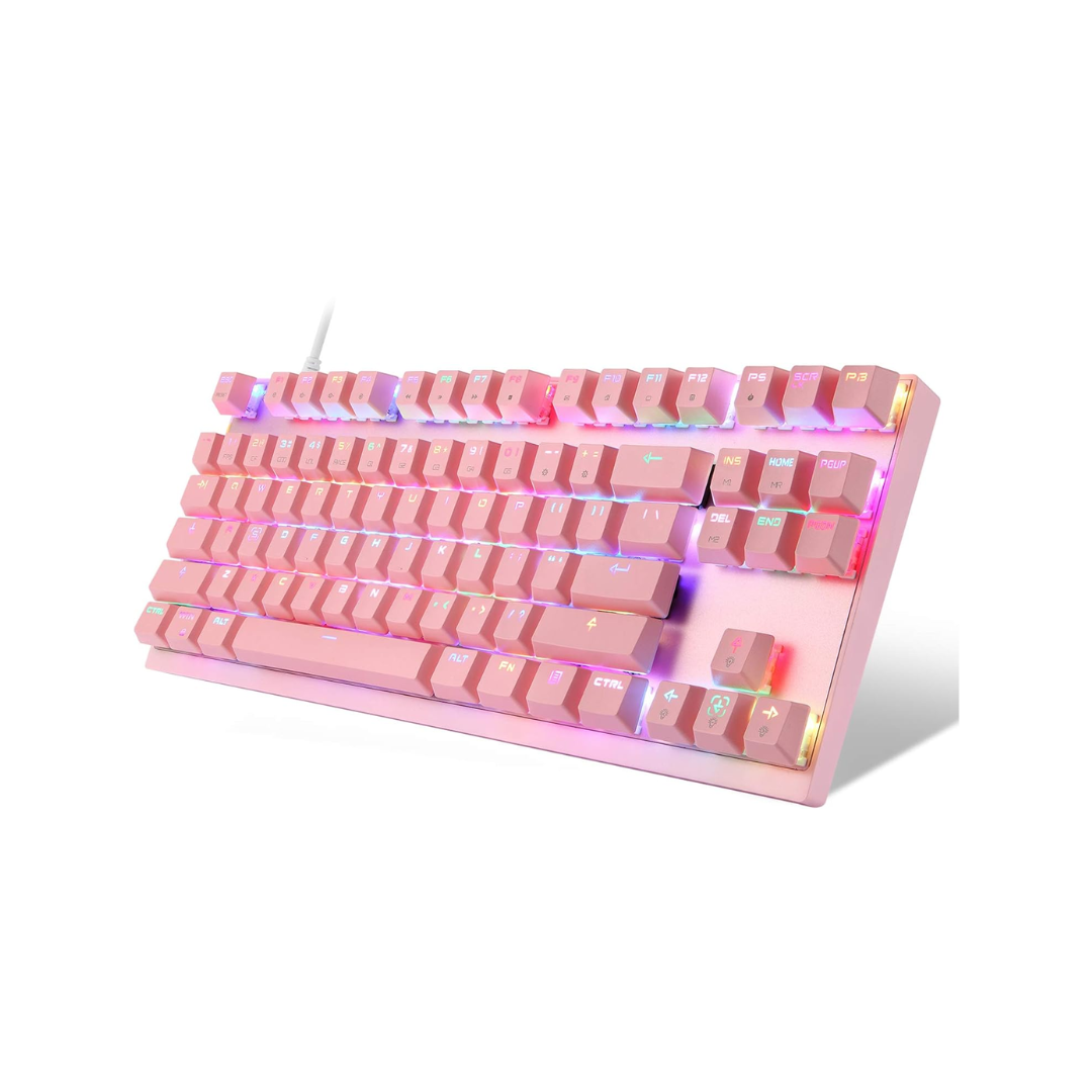 Motospeed CK82 RGB Blue Switch Gaming Pink Keyboard