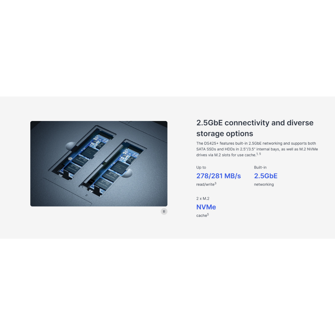 Synology DS425+ Diskless System 4-Bay Diskless NAS DiskStation