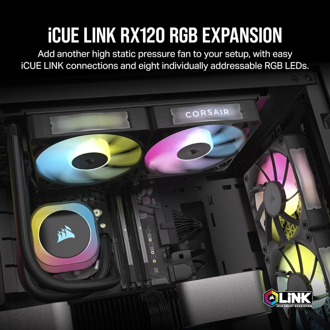 Corsair iCue Link RX120 RGB 120mm Black PWM Single Fan Expansion CO-9051017-WW