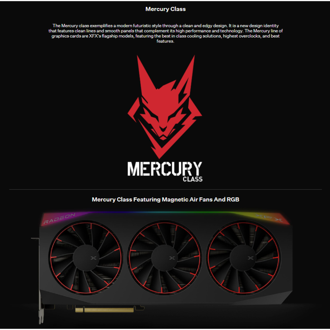 XFX Mercury RX 9070 XT Pro Gaming OC RGB 16GB GDDR6 Graphics Card RX-97TRGBBB9