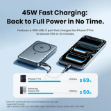 Vention QI2.2 10000mAh 25W Magnetic Wirelesss Power Bank Gray JP387PRO