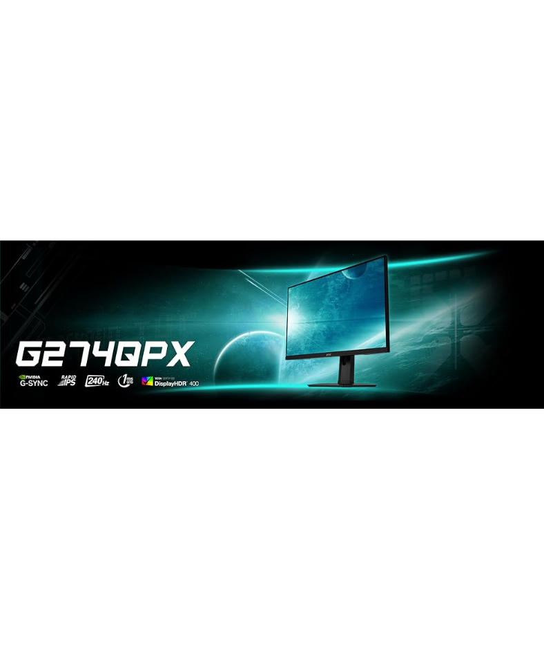 MSI G274QPX 27" IPS 240Hz 2560X1440 1ms ESports Gaming Monitor