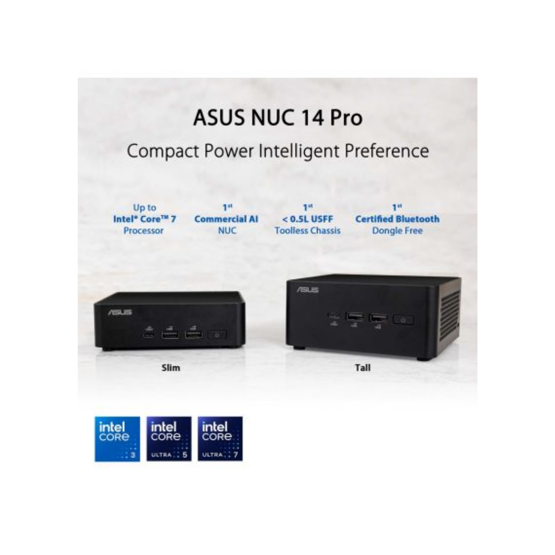 Asus NUC 14 Pro Tall - RNUC14RVHU700000I Ultra 7 155H Barebone System Mini PC