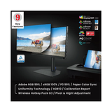 BenQ SW272U 27-inch 4K 100% sRGB 99% Adobe RGB 99% P3 90W USB-C Photographer Monitor