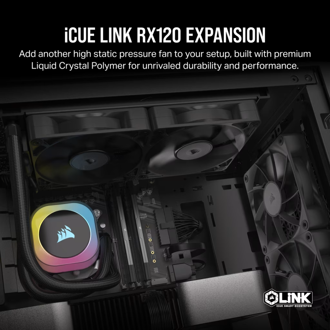 Corsair iCue Link RX120 Black 120mm PWM Single Fan Expansion