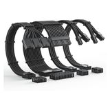 Asiahorse 12VHPWR 4 Kit PCIE 5.0 1-to-3 Sleeved Cable Kit Snow White/Kit Black