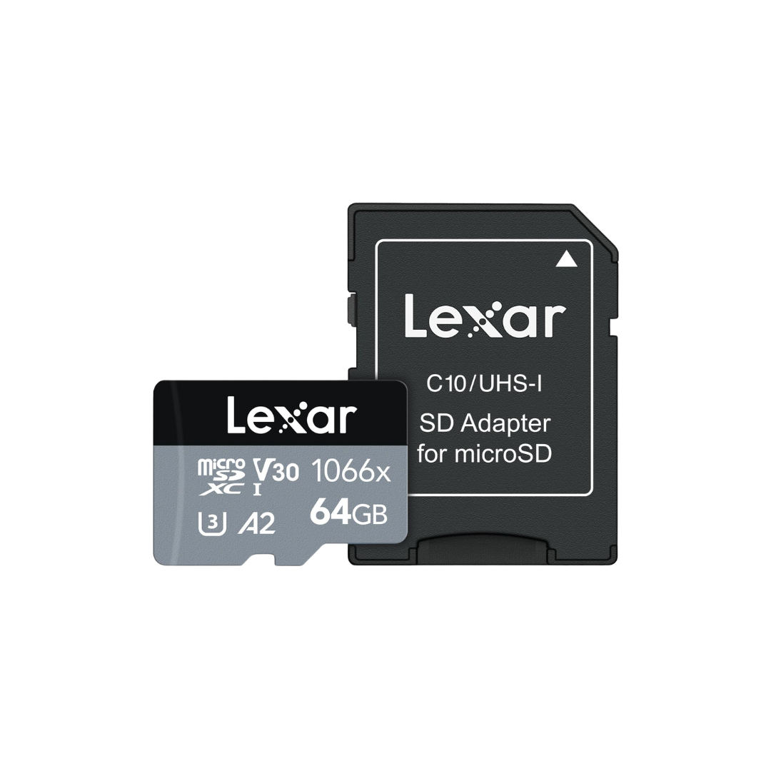 Lexar Professional 1066x SDXC 64GB CLASS10 Micro SD Card w/ Adapter LMS1066064G-BNANG