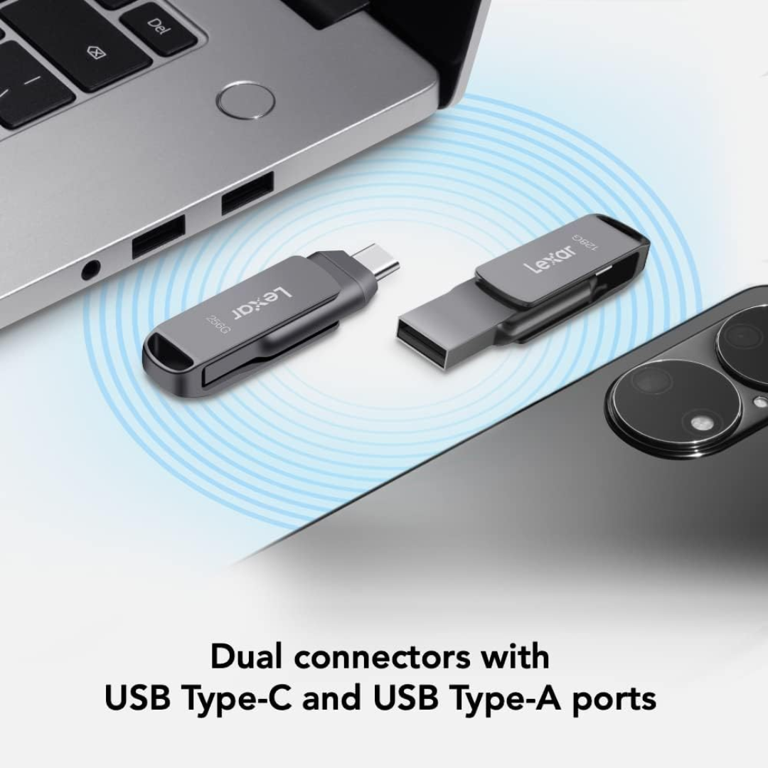 Lexar JumpDrive Dual Drive D400 32GB | 64GB | 128GB | 256GB USB 3.1 Type-C Metal Housing Flash Drive