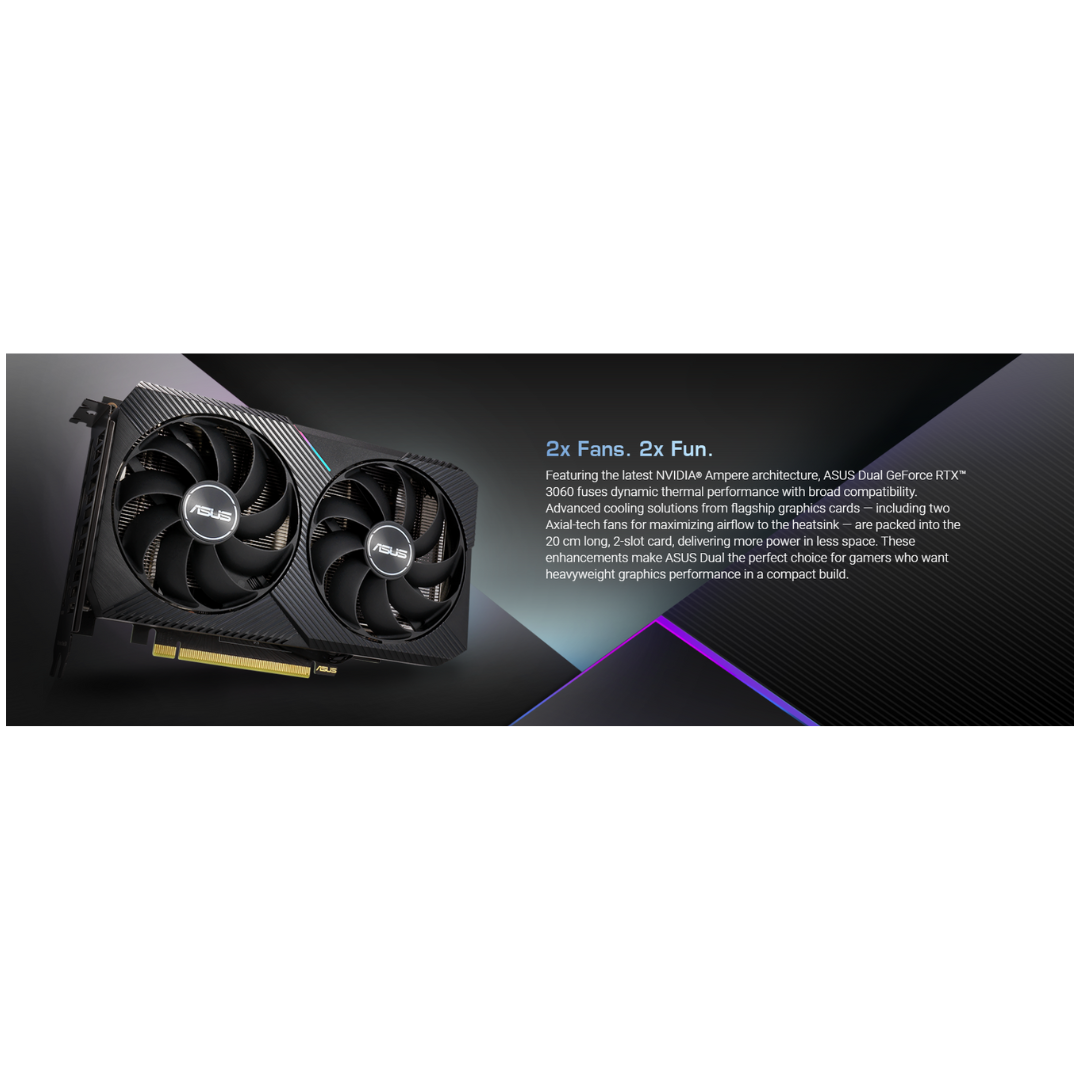 Asus RTX 3060 DUAL OC V2 12GB Graphics Card DUAL-RTX3060-O12G-V2