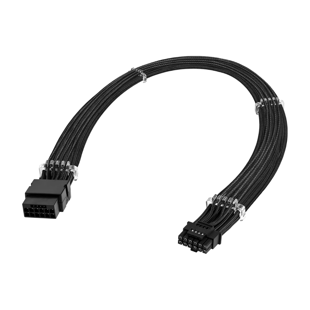 Asiahorse 12VHPWR PCIE 5.0 1-to-1 12+4/12+4PIN Cable Extension (Black/White)