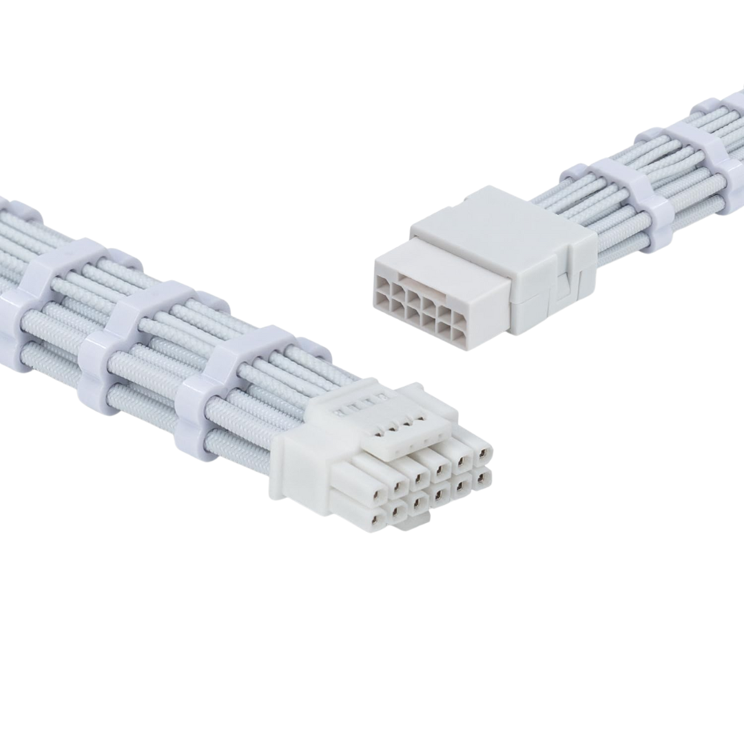 Asiahorse 12VHPWR PCIE 5.0 1-to-1 12+4/12+4PIN Cable Extension (Black/White)