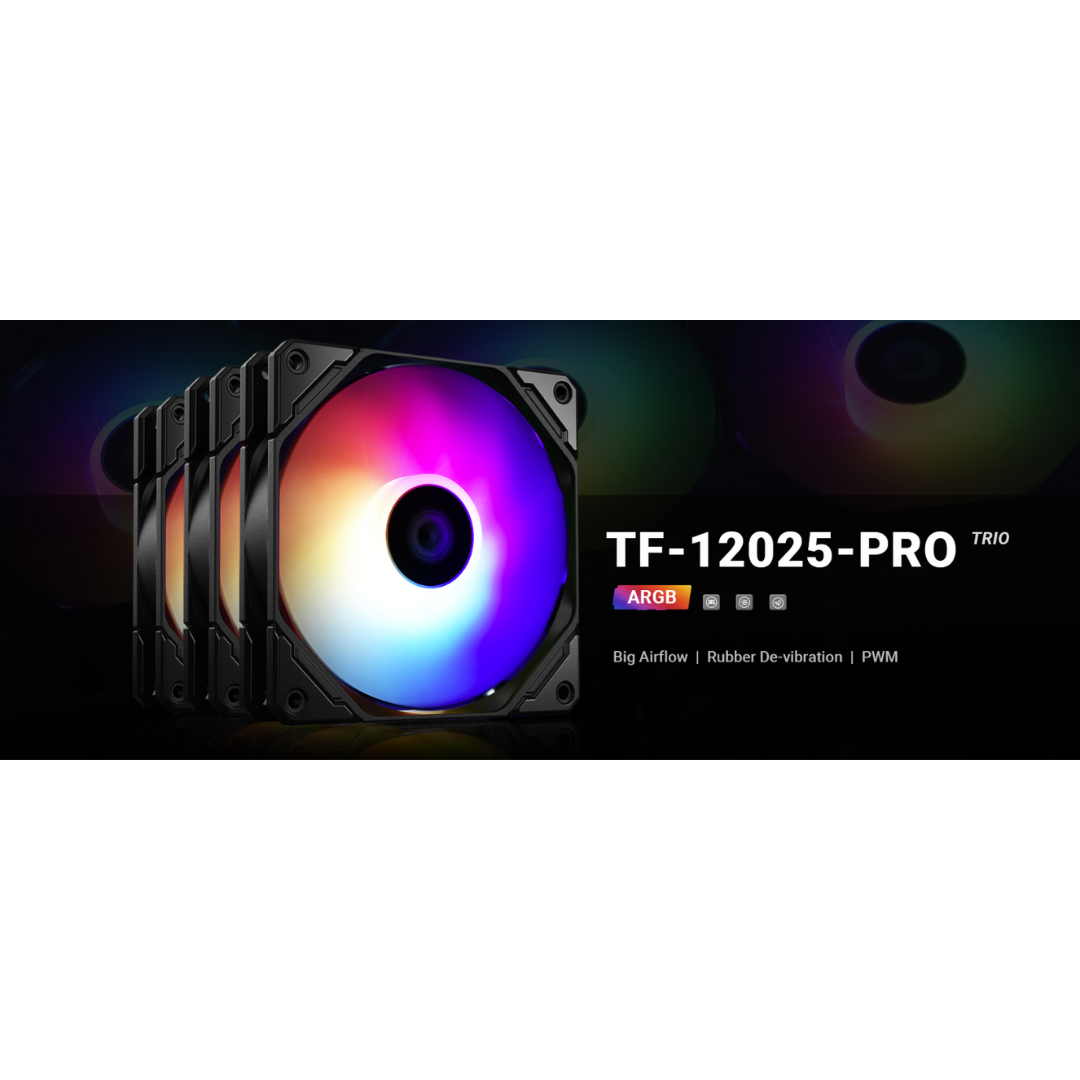 ID Cooling TF-12025 Pro ARGB Trio Fan ID-FAN-TF-12025-PRO-ARGB-TRIO