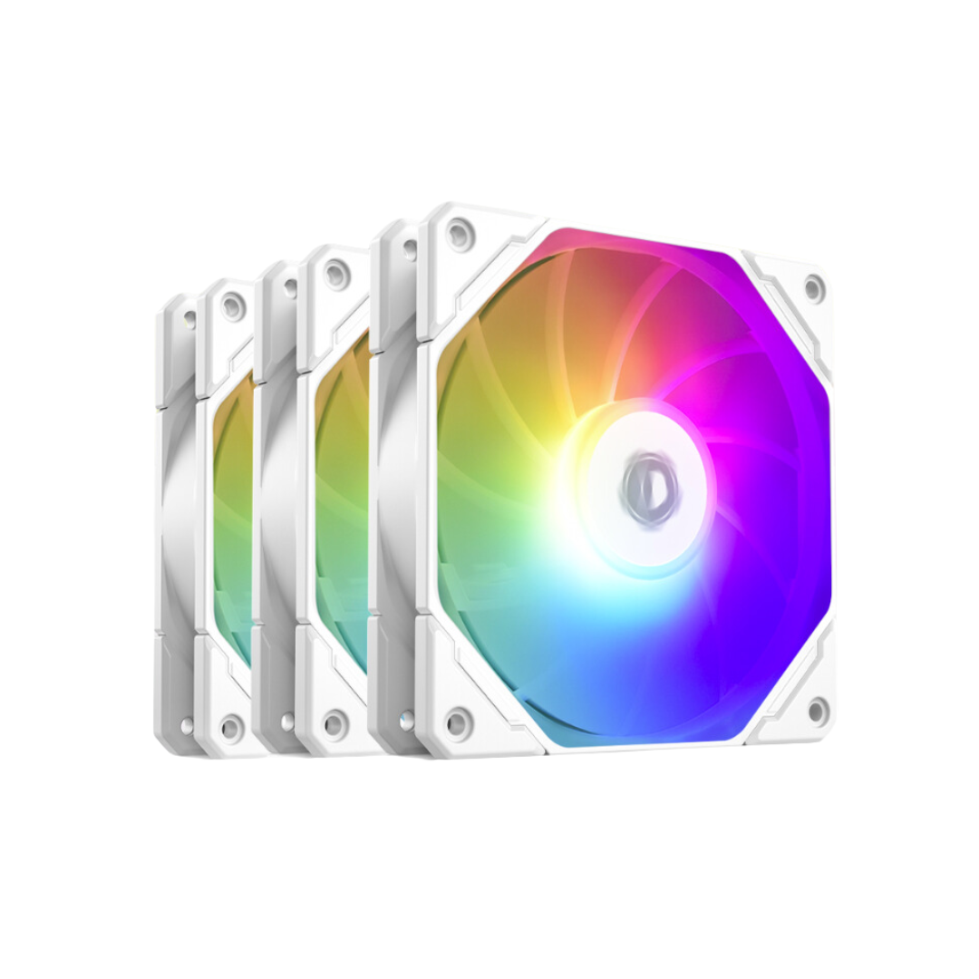 ID Cooling TF-12025 Pro ARGB PWM Trio White Fan ID-FAN-TF-12025-PRO-AR ...