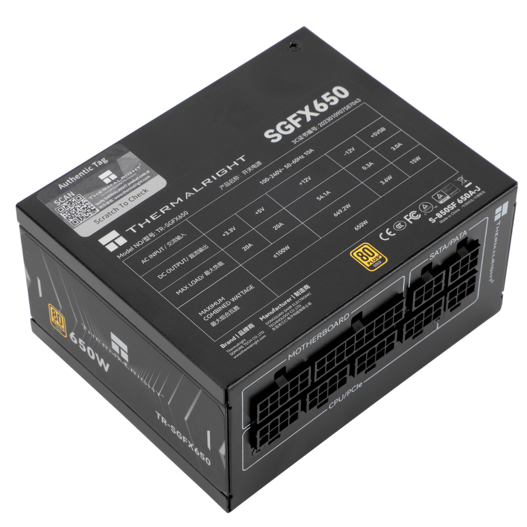 Thermalright ( TR-SGFX650 Black / TR-SGFX650-W White ) 650W 80+ Gold ATX 3.1 Full Modular Power Supply