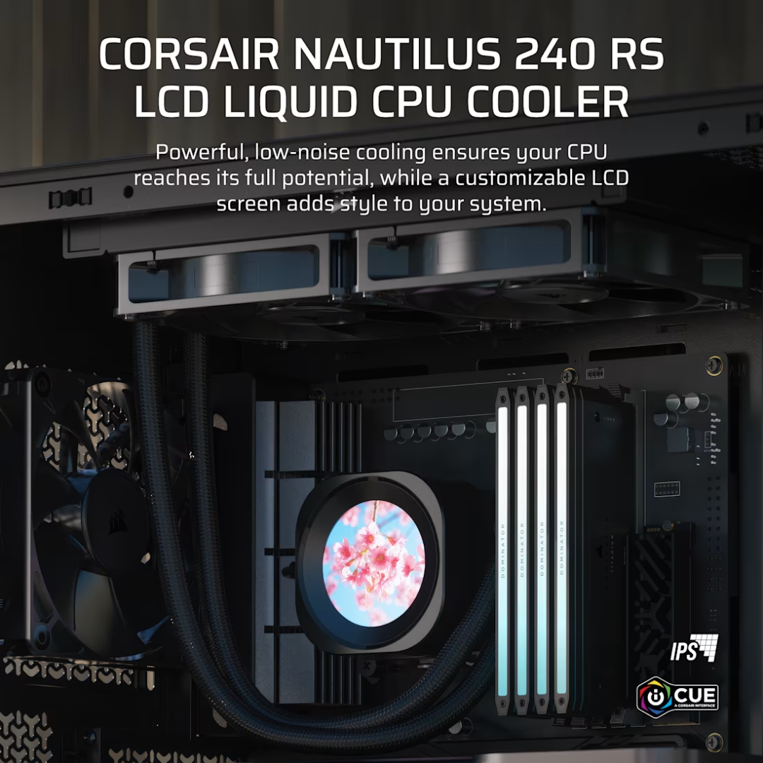 Corsair Nautilus 240 RS LCD 240mm Liquid CPU Cooler ( Black CW-9061031-WW | White CW-9061032-WW )