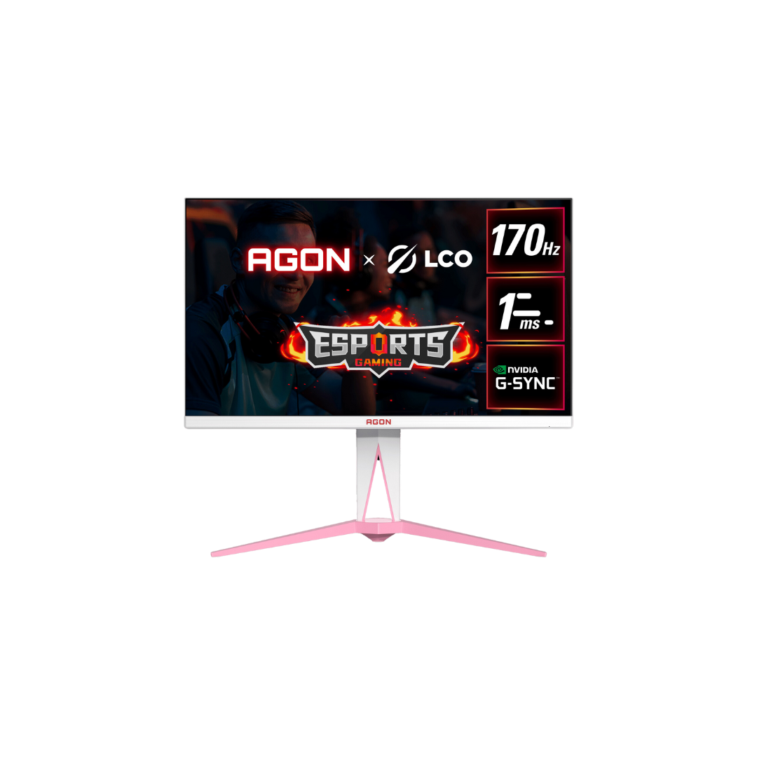 AOC Agon AG275QXR 27" QHD (2560x1440) IPS 170Hz 1ms (GtG) G-Sync Compatible IPS Premium Gaming Monitor (White/Pink)