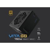 FSP Vita GD 750W 80+ Gold ATX3.1 Active PFC HYB Bearing Non-Modular Power Supply Vita-750GD