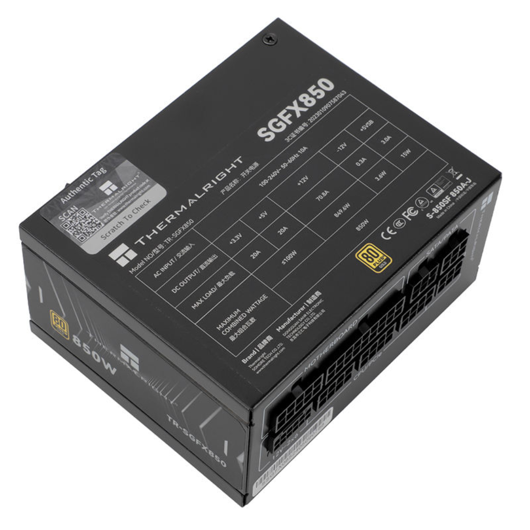 Thermalright ( TR-SGFX850 Black / TR-SGFX850-W White ) 850W 80+ Gold ATX 3.1 PCIE 5.1 Full Modular Power Supply
