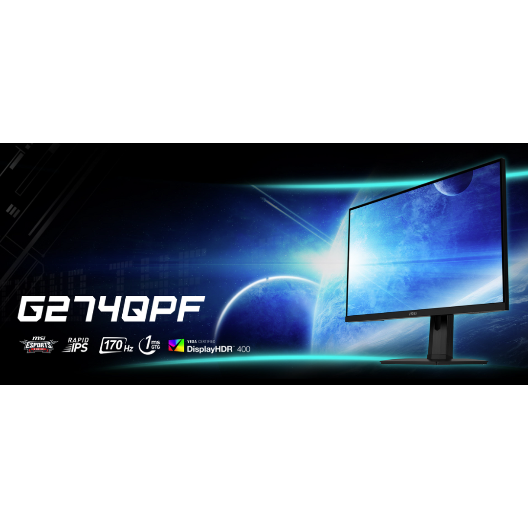 MSI G274QPF E2 27" IPS 180Hz WQHD (2560x1440) 1ms GTG Rapid Gaming Monitor