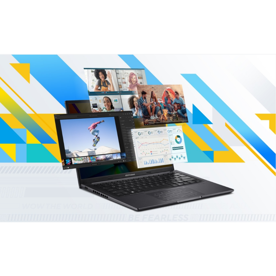Asus Vivobook 14 X1405ZA-LY040WS Laptop (Indie Black) | 14” WUXGA (1920x1200) | i3 1215U | 8GB RAM | 512GB SSD | Intel Iris Xe Graphics | Windows 11 Home | Asus Backpack