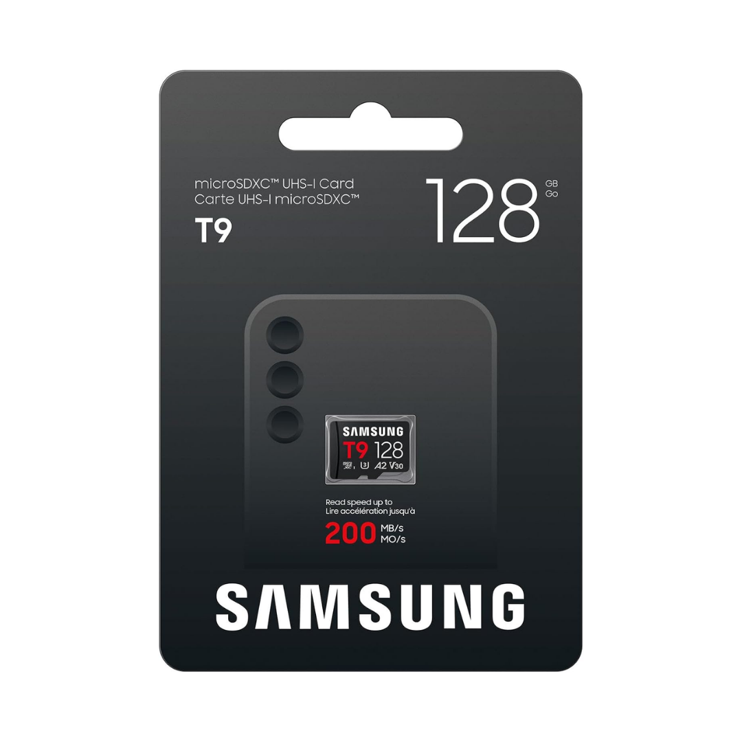 Samsung T9 MB-MH128T/WW 128GB V30 UP TO 200MB/S MicroSDXC Memory Cards