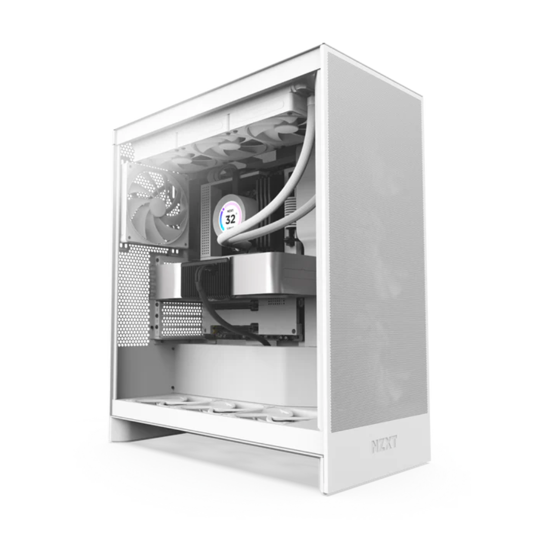 NZXT H7 Flow TG Mesh 2024 ATX White Case CM-H72FW-01