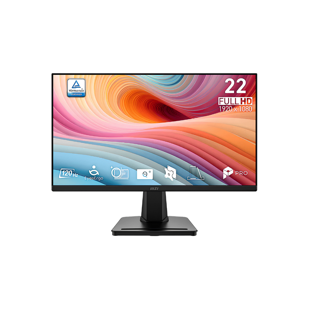 MSI Pro MP225 E12VL 21.45 VA 120Hz FHD 1920x1080 1ms (MPRT) / 4ms (GtG) Adaptive-Sync Business Productivity Monitor with Tilt Adjustment