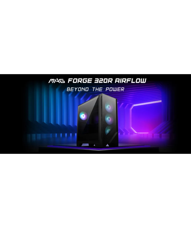 MSI MAG Forge 320R Airflow ATX TG Case with 4X120mm ARGB Fan