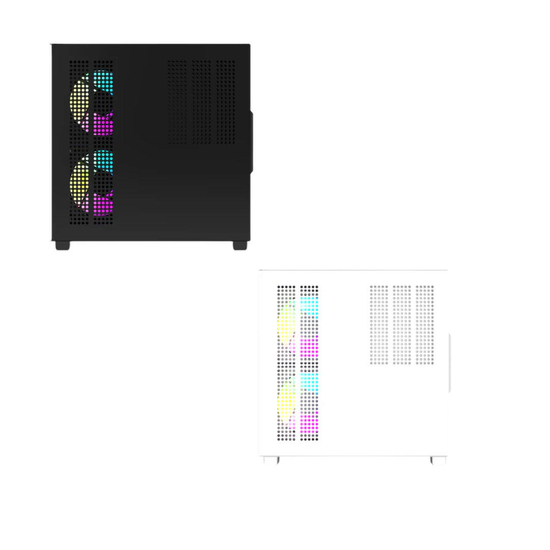 Aigo Apollo A275 Panoramic Glass mATX PC Case + 3 White Led Fans ( Black | White )