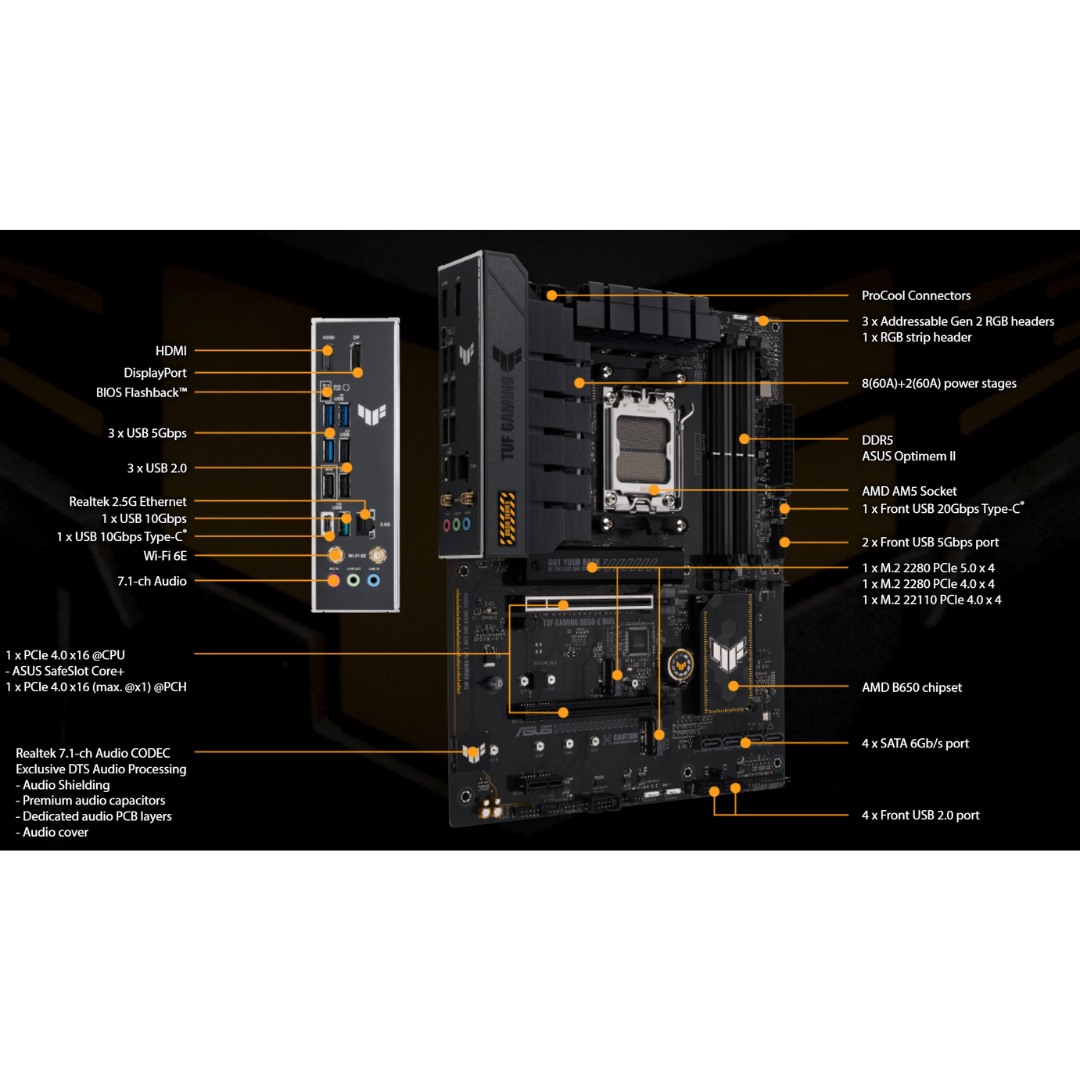 Asus TUF Gaming B650-E WiFi  4*DDR5 (AM5) Motherboard