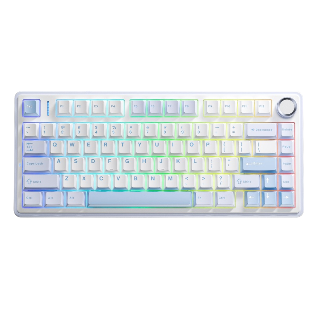 AULA F75 Mechanical Keyboard 75% 80 Key RGB Tri-Mode Wired Bluetooth 2.4G Gasket Structure Hot-swap Gaming Keyboard