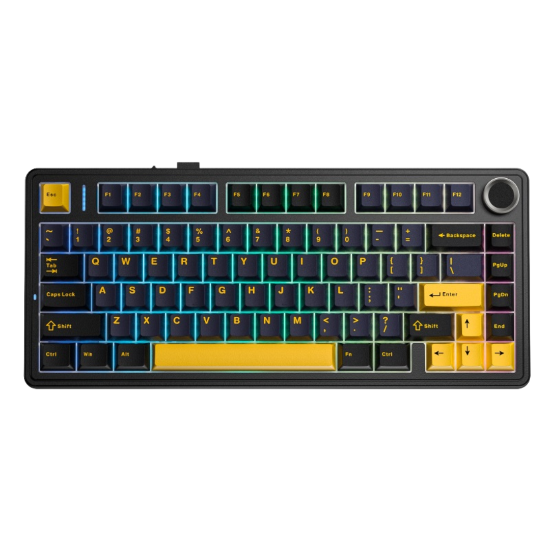 AULA F75 Mechanical Keyboard 75% 80 Key RGB Tri-Mode Wired Bluetooth 2.4G Gasket Structure Hot-swap Gaming Keyboard