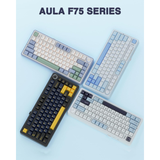 AULA F75 Mechanical Keyboard 75% 80 Key RGB Tri-Mode Wired Bluetooth 2.4G Gasket Structure Hot-swap Gaming Keyboard