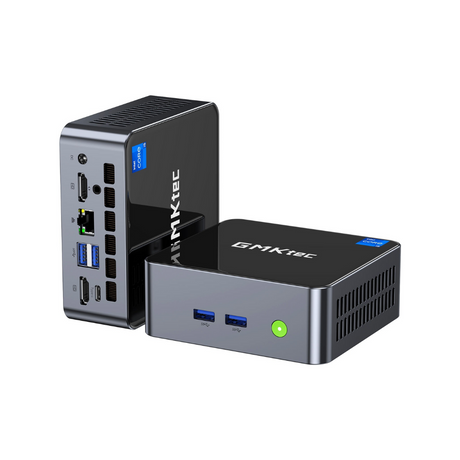 GMKtec M3 NucBox Mini PC (Black) - Intel i5-12450H | 32GB DDR4 | 1TB M.2 | WiFi 6 | 2.5G | Windows 11 Pro | 2xHDMI | USB3.0 | USBC