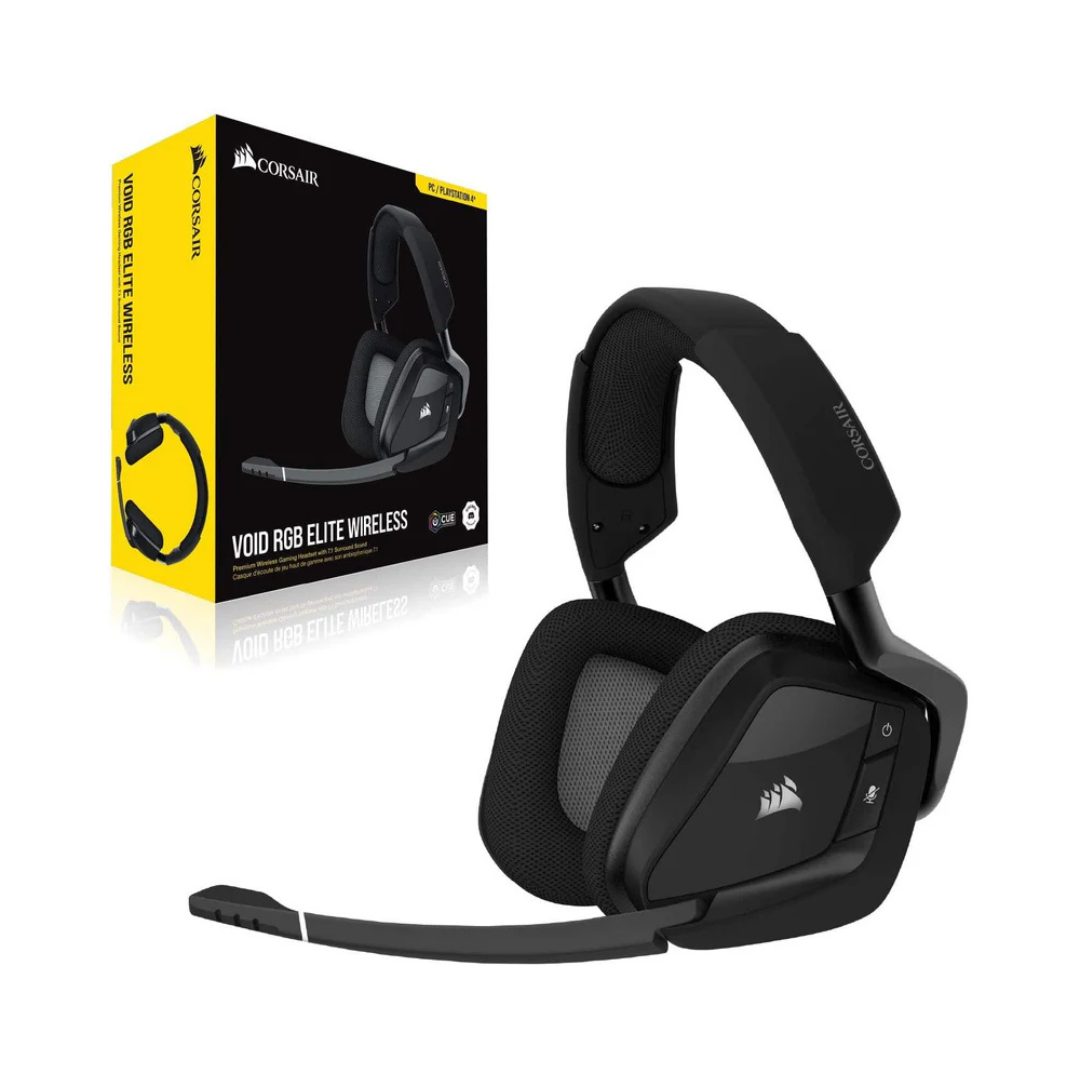 Corsair Void RGB Elite Wireless Premium Gaming Headset with 7.1 Surround Sound Carbon (PC/PS4) CA-9011201-NA