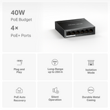 Mercusys MS106LP 6-Port 10/100Mbps Desktop Switch 4-Port PoE+ Extend and Isolation Mode 40W PoE Budget Plug and Play