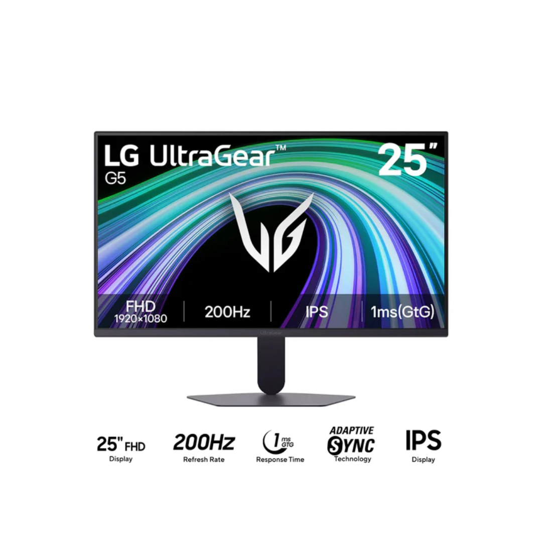 LG UltraGear G5 25G523B-B 25" IPS 200Hz FHD 1920x1080 1ms GTG Gaming Monitor with Tilt & Height Adjustment