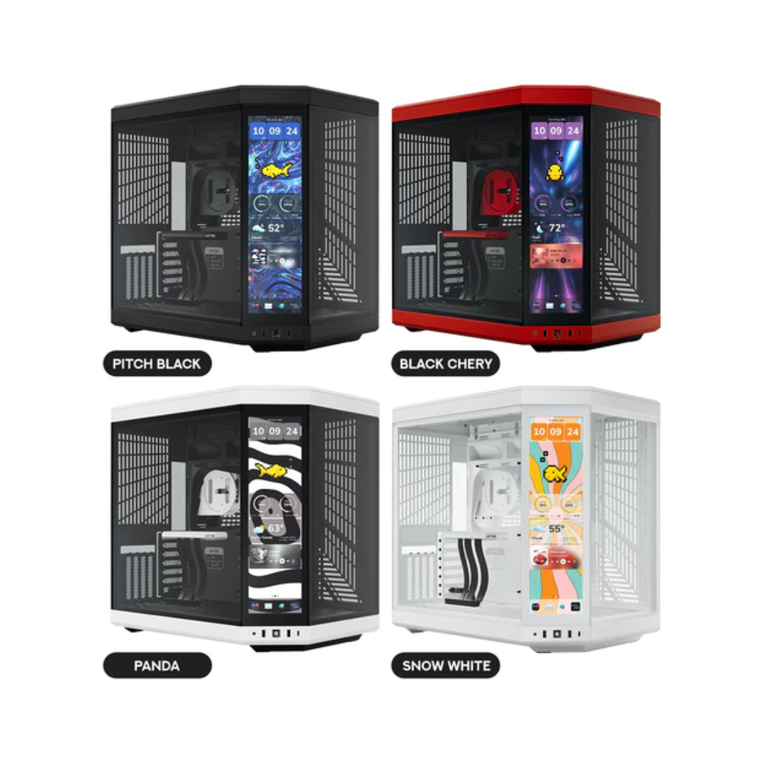 Hyte Y70 Touch Infinite Modern Aesthetic Case (Pitch Black, Black Cher ...
