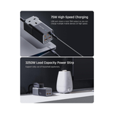 Voltme Vito Go EzTravel Power Strip, 75 W USB C Power Supply, GaN Charger, PD3.0, 5-Port Multiple Fast Charger with AC Cable F4006