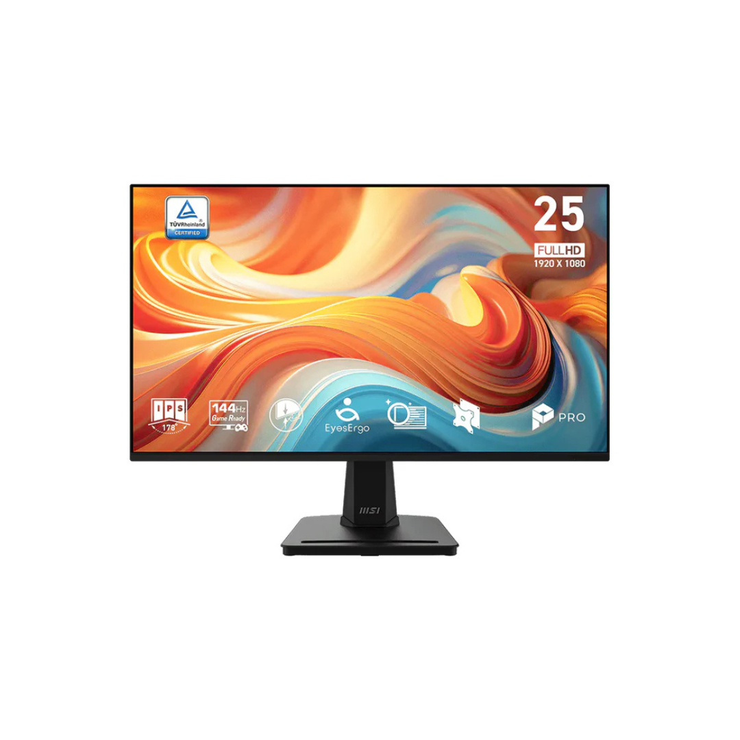 MSI Pro MP251 E14L 24.5" IPS 144Hz FHD 1920x1080 1ms (MPRT) / 4ms (GtG) Adaptive-Sync Business Productivity Monitor with Tilt Adjustment