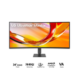 LG UltraWide 34U640B-B 34" WQHD (3440x1440) 144Hz 5ms GTG VA Curved Gaming Monitor with Tilt & Height Adjustment