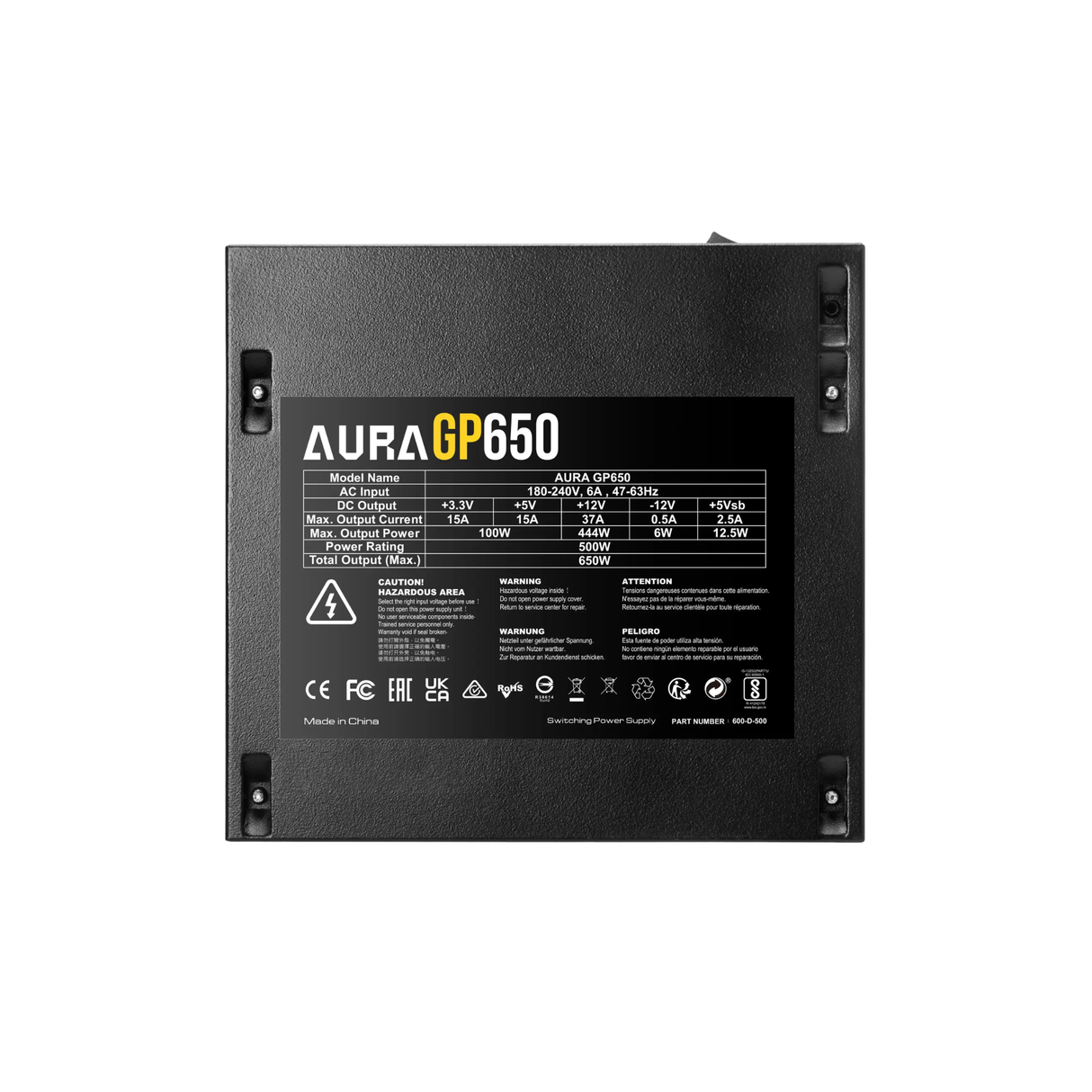Gamdias AURA GP650 650w 80 PLUS White Efficient Power Supply