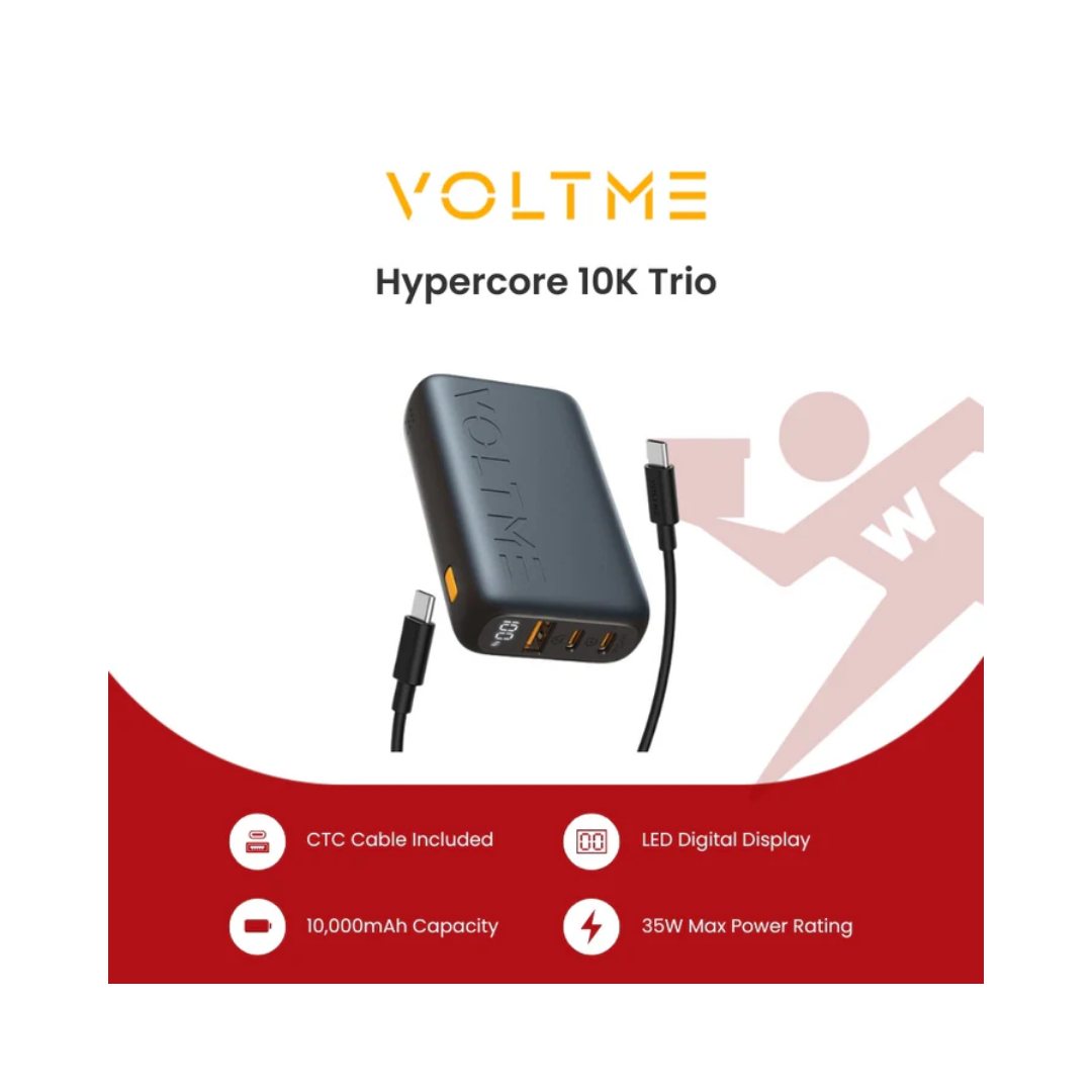 Voltme Hypercore 10K TRIO Power Bank 10000mAh | 35W Fast Charging | US ...