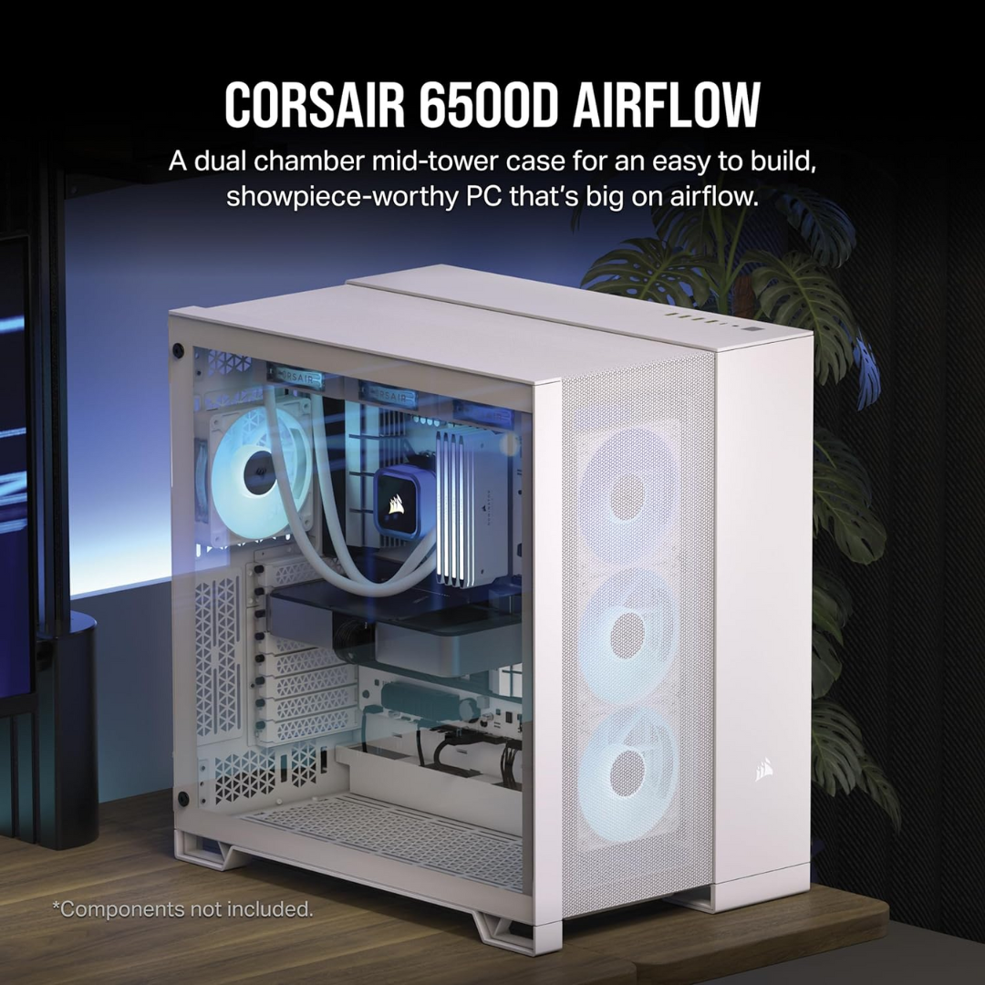 Corsair 6500D Airflow White Dual Chamber Case CC-9011260-WW
