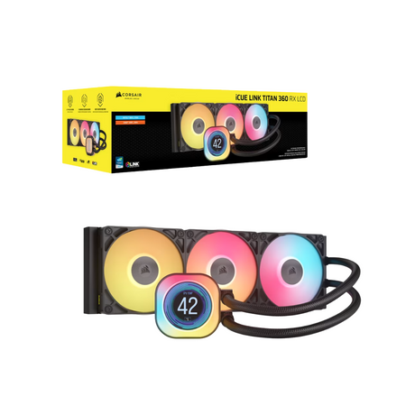 Corsair iCue Link Titan 360 LCD RX LCD AIO Black Extreme Performance 360MM RGB Liquid CPU Cooler