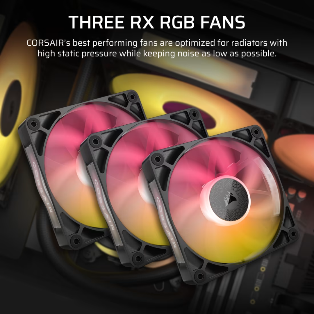 Corsair iCue Link Titan 360 LCD RX LCD AIO Black Extreme Performance 360mm RGB Liquid CPU Cooler CW-9061023-WW