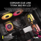 Corsair iCue Link Titan 360 LCD RX LCD AIO Black Extreme Performance 360mm RGB Liquid CPU Cooler CW-9061023-WW